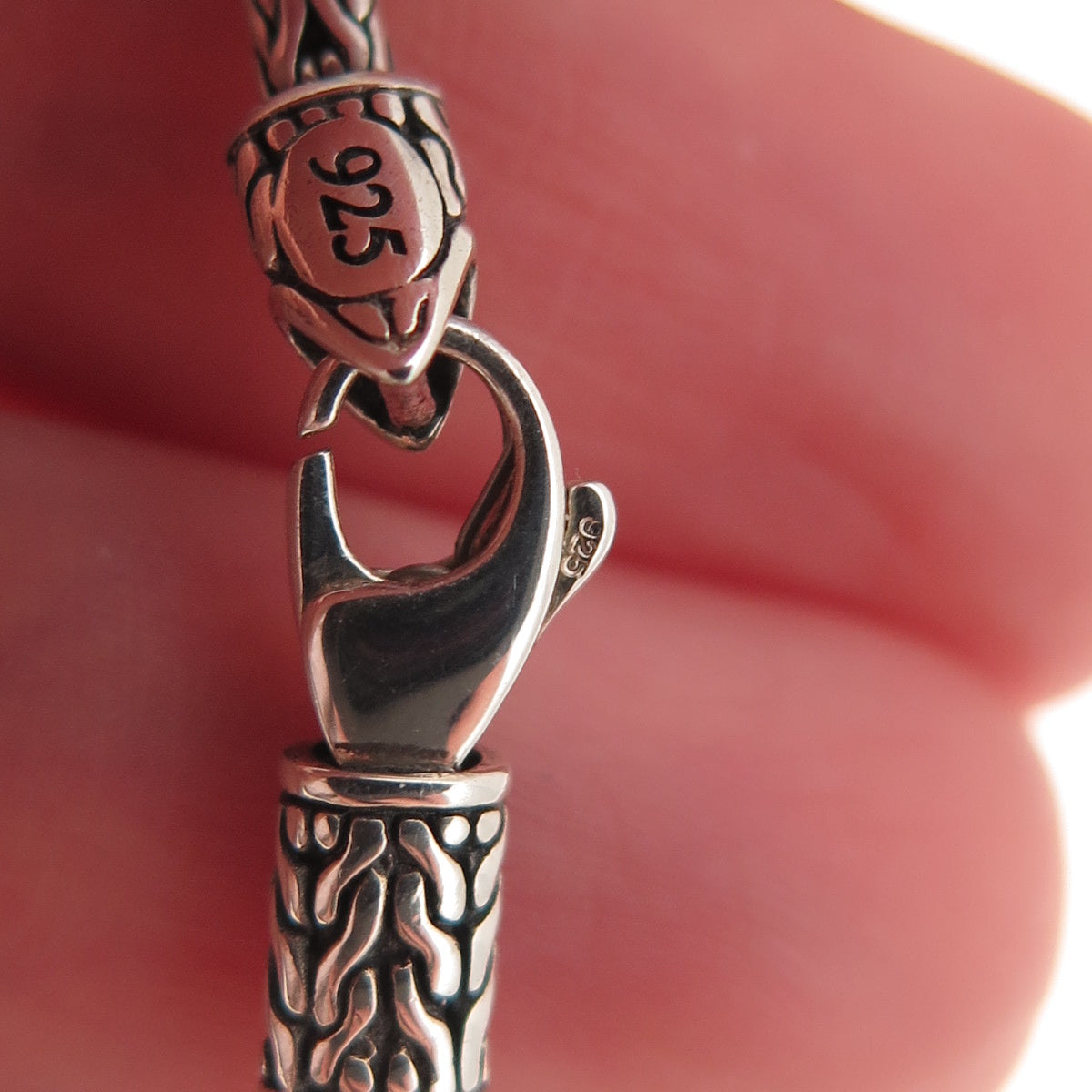 John Hardy 925 Sterling Silver Vintage Classic Chain Heart Charm Bracelet 6.5"