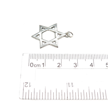 925 Sterling Silver Vintage Star of David Charm Pendant