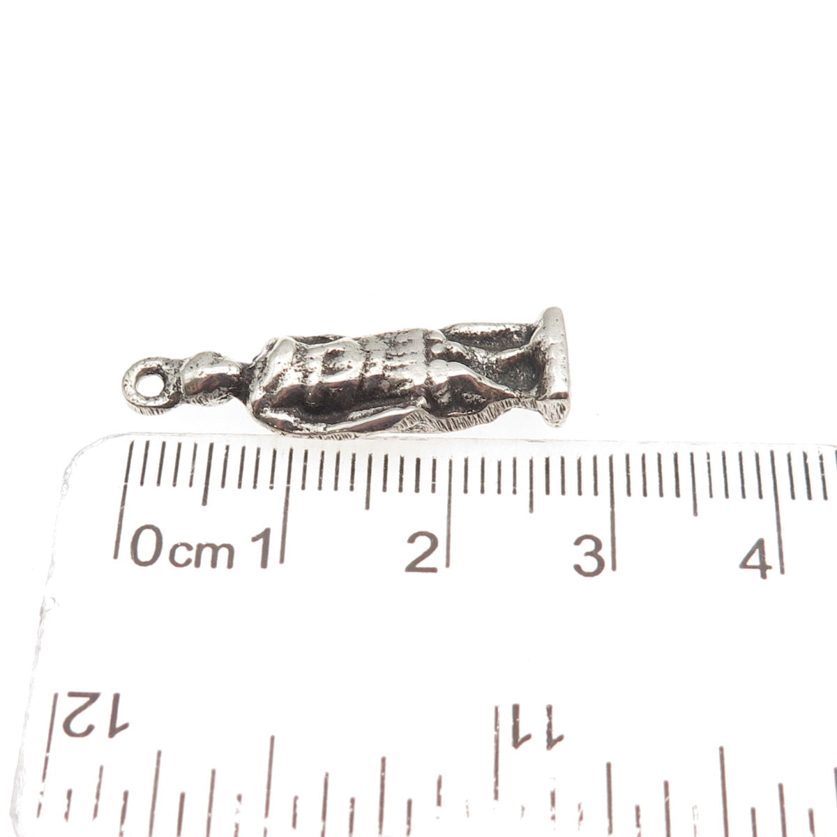 925 Sterling Silver Antique Art Deco Caesar Statue 3D Charm Pendant
