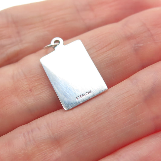 925 Sterling Silver Red Enamel Sucks To Be Single Minimalist Charm Pendant