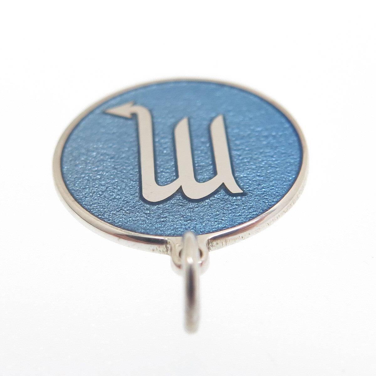 925 Sterling Silver Blue Enamel Scorpio Zodiac Sign Minimalist Charm Pendant