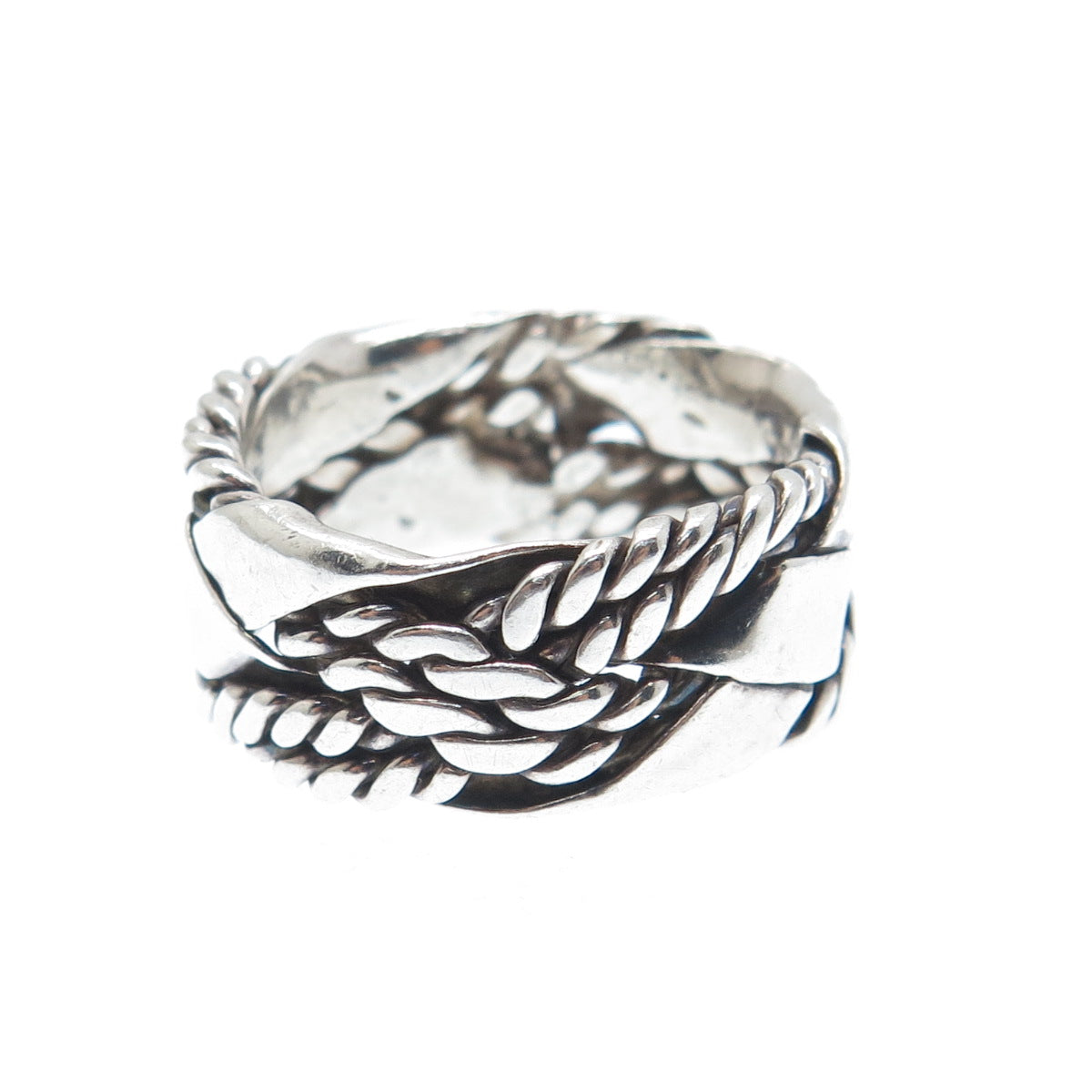 DOMINIQUE DINOUART 925 Sterling Vintage Mexico Crisscross Band Ring Size 6.25