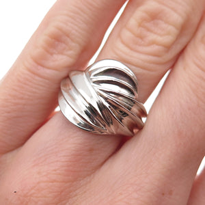 925 Sterling Silver Vintage Modernist Oxidized Ring Size 5.25