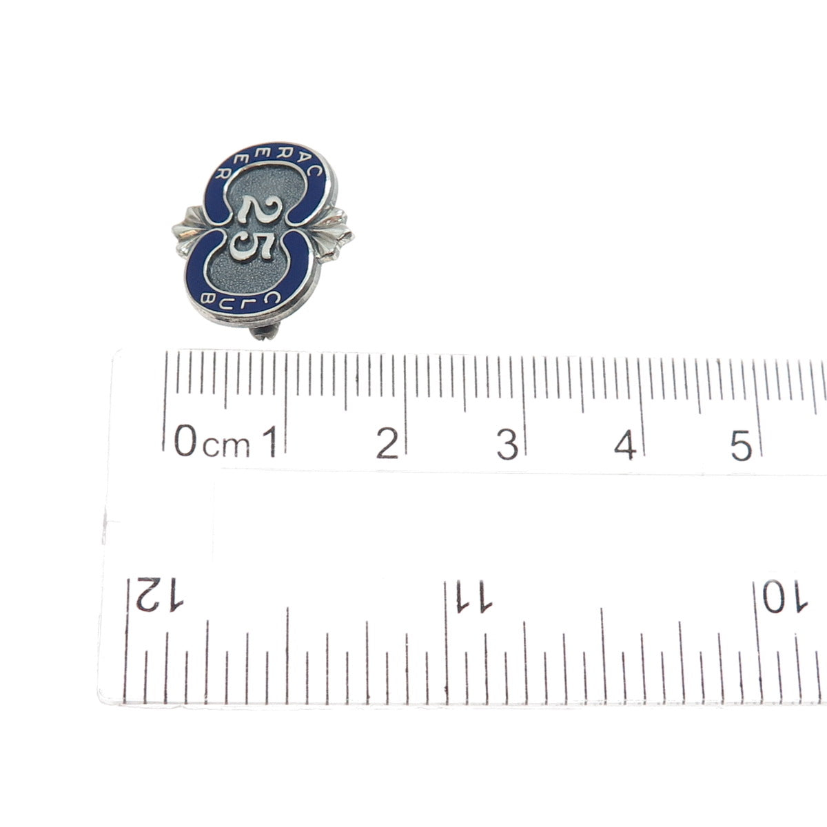 O.C. TANNER 925 Sterling Silver Vintage Enamel Career Club 25 Year Member Pin