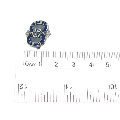 O.C. TANNER 925 Sterling Silver Vintage Enamel Career Club 25 Year Member Pin