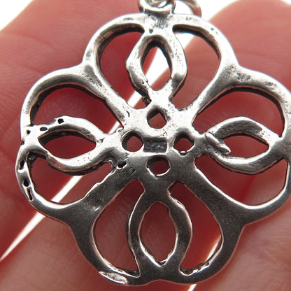 925 Sterling Silver Vintage Celtic Love Knot Oxidized Charm Pendant