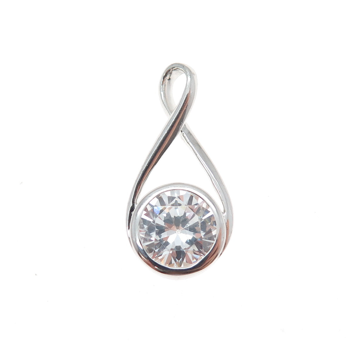 ATI ANNIKA WITT 925 Sterling Silver Round-Cut C Z Infinity Charm Pendant