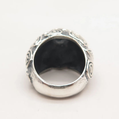 925 Sterling Silver Vintage Domed Nugget Ring Size 6.5