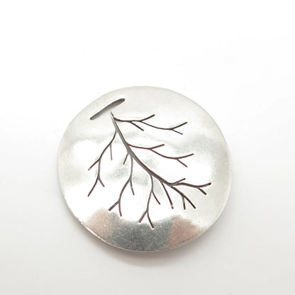 925 Sterling Silver Vintage Tree of Life Round Pendant