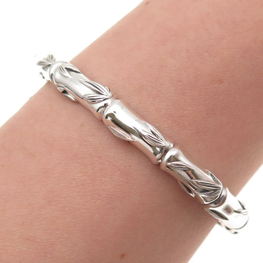 Jai by John Hardy 925 Sterling Silver Bamboo Unbreakable Cuff Bracelet 6.75"