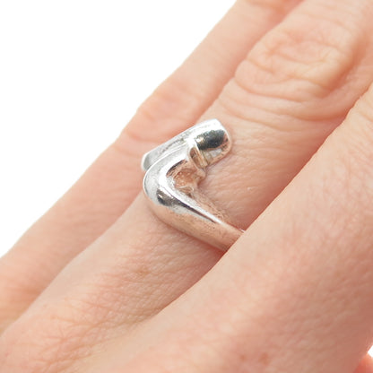 CLYDE DUNEIER CID 925 Sterling Silver Vintage Modernist Ring Size 6