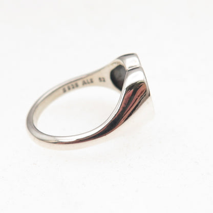 Pandora 925 Sterling Silver Round-Cut C Z Heart Signet Ring Size 6