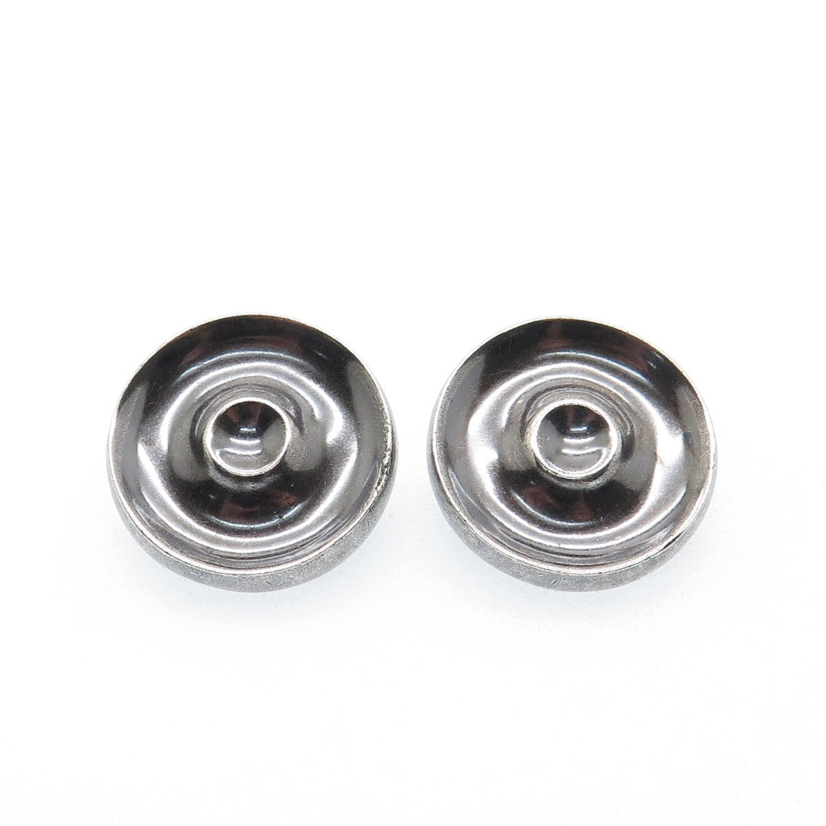 CHARLES M. ROBBINS Sterling Silver Vintage Modernist Oxidized Clip On Earrings
