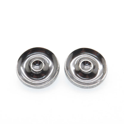 CHARLES M. ROBBINS Sterling Silver Vintage Modernist Oxidized Clip On Earrings
