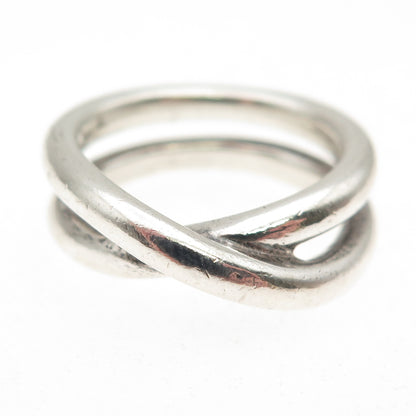 Tiffany & Co. 925 Sterling Silver Vintage Crisscross Ring Size 6.5