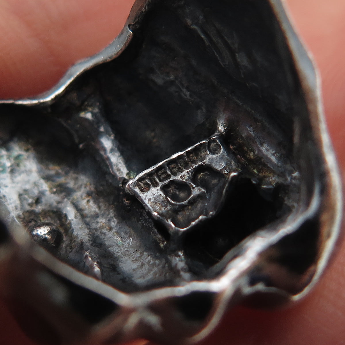 925 Sterling Silver Vintage Modernist Wavy Dome Oxidized Ring Size 6.5
