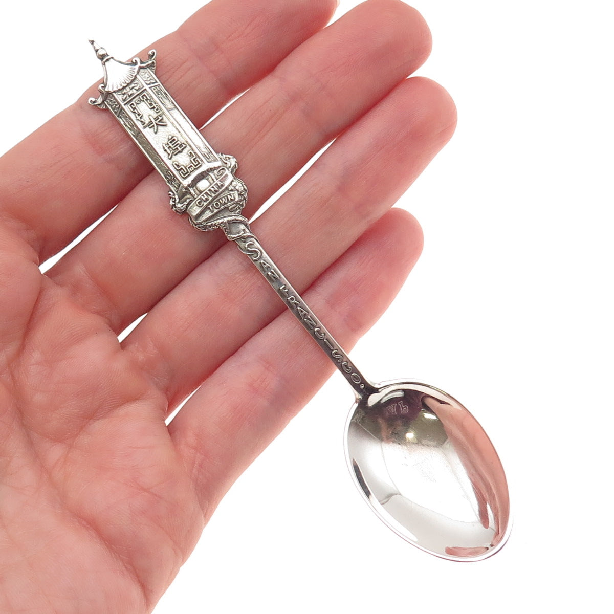 925 Sterling Silver Antique Art Deco San Francisco's Chinatown Coffee Spoon