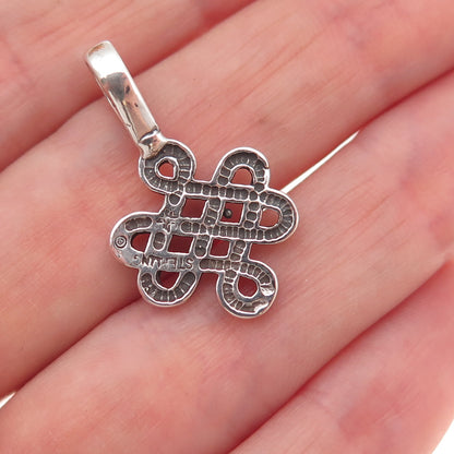 Sunwest 925 Sterling Silver Vintage Celtic Knot Oxidized Charm Pendant