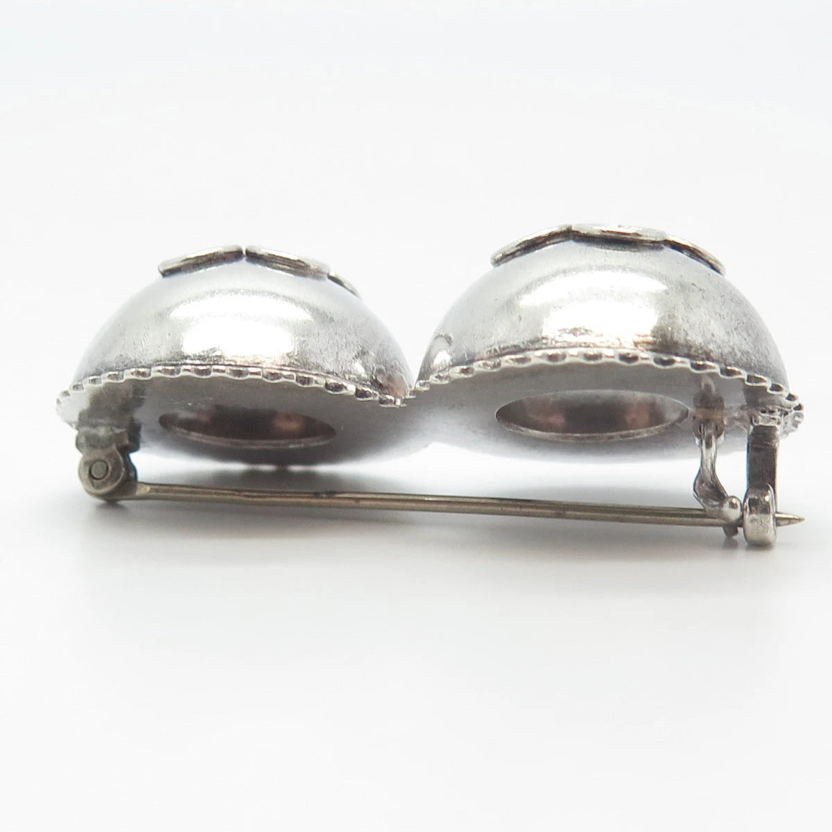 925 Sterling Silver Vintage Multi-Circle Button Pin Brooch
