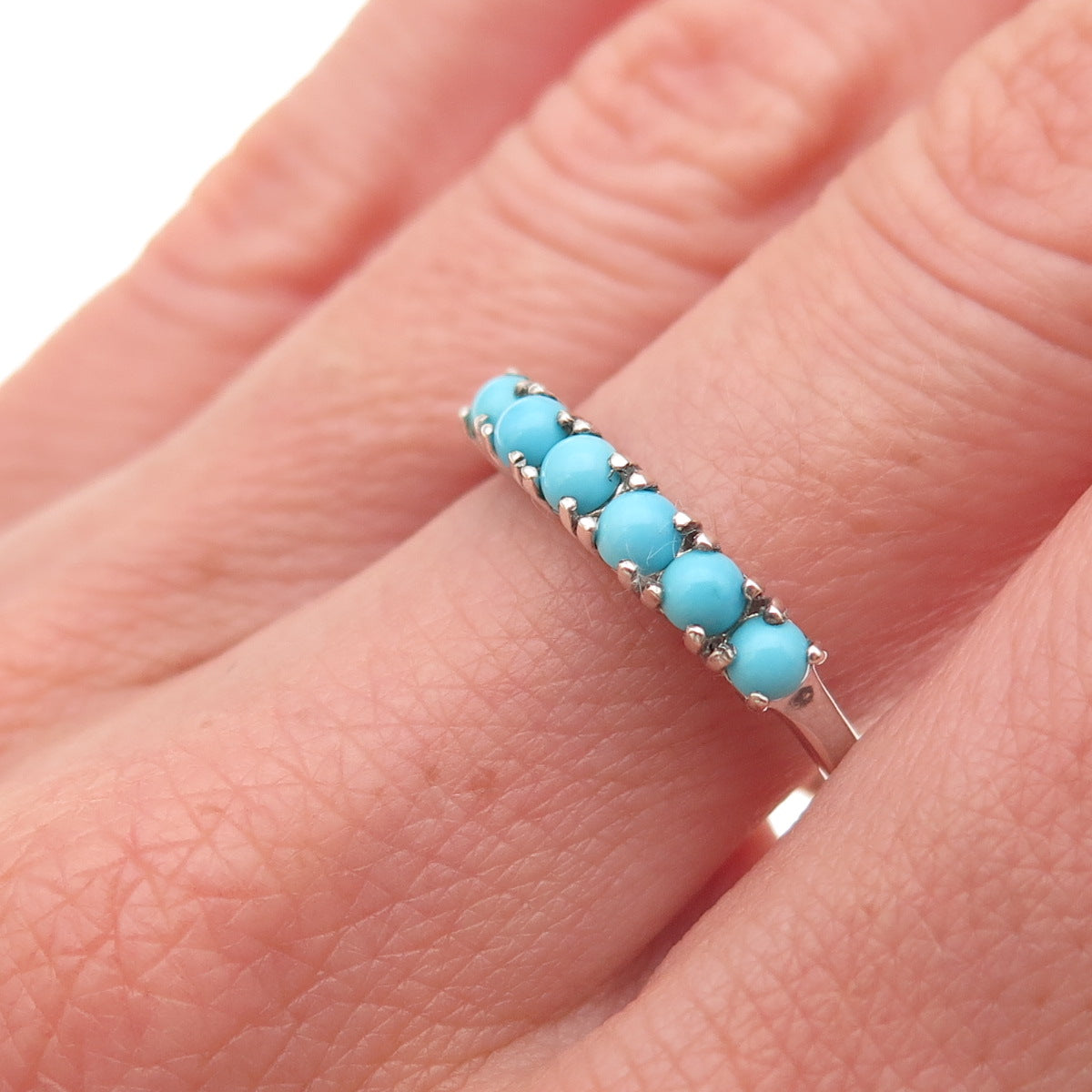 Chuck Clemency 925 Sterling Silver Real Sleeping Beauty Turquoise Ring Size 8.25