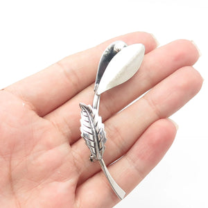 925 Sterling Silver Vintage Floral Leaf Pin Brooch