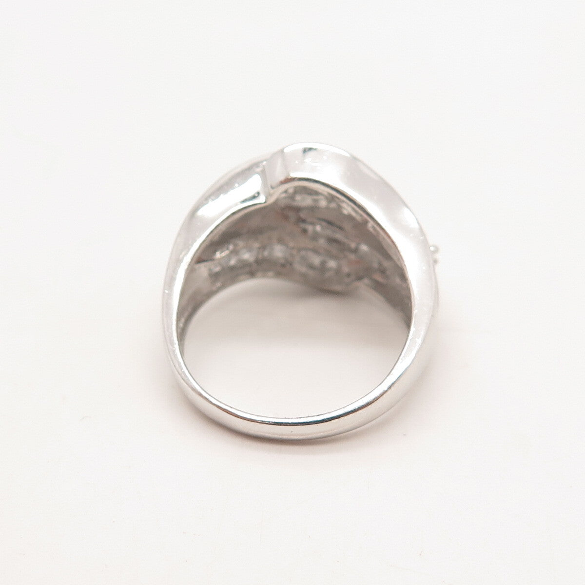 925 Sterling Silver MEDA C Z Wrapped Ring Size 7.75