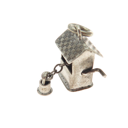 925 Sterling Silver Antique Art Deco Wishing Well Charm Pendant