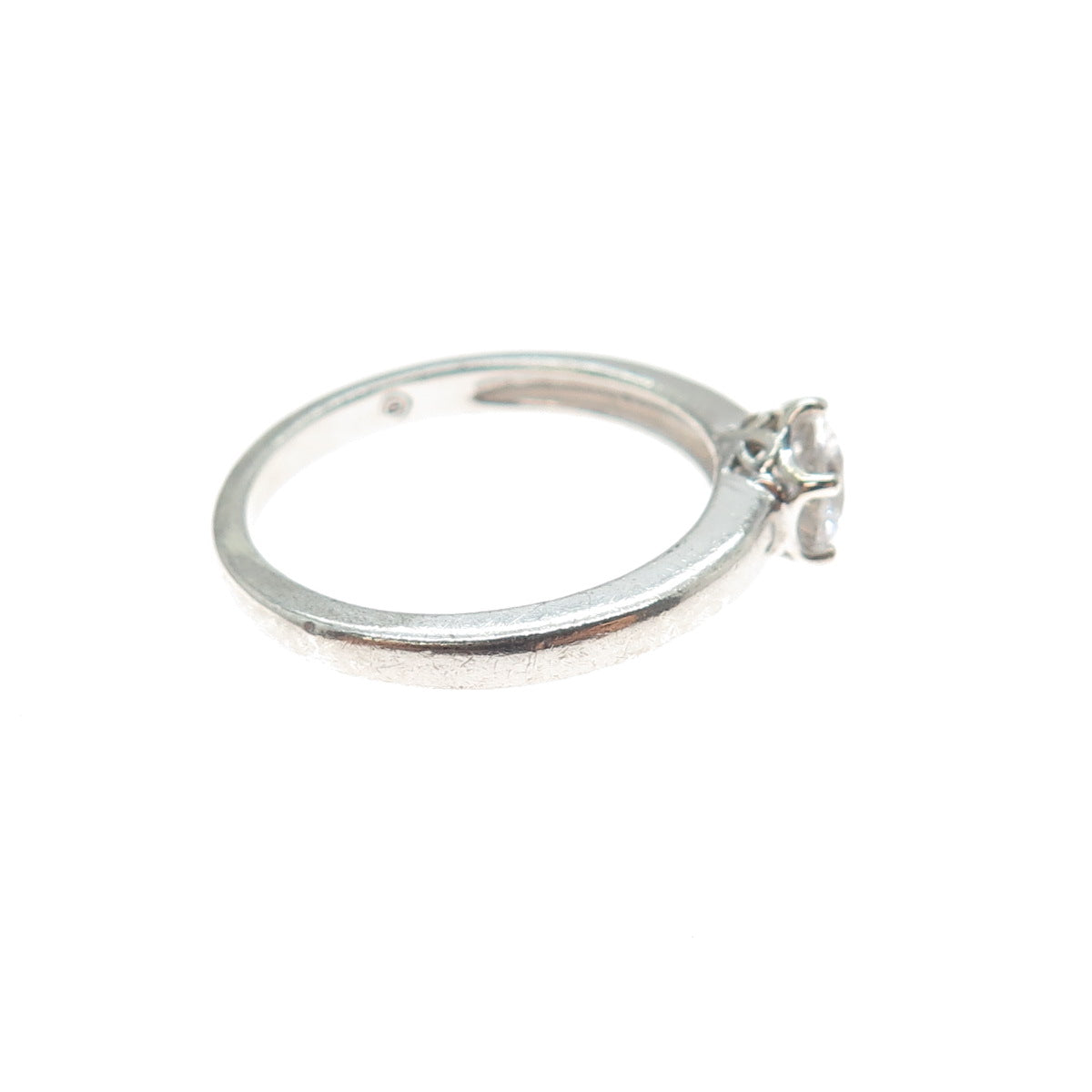925 Sterling Silver Round-Cut C Z Engagement Ring Size 8.25