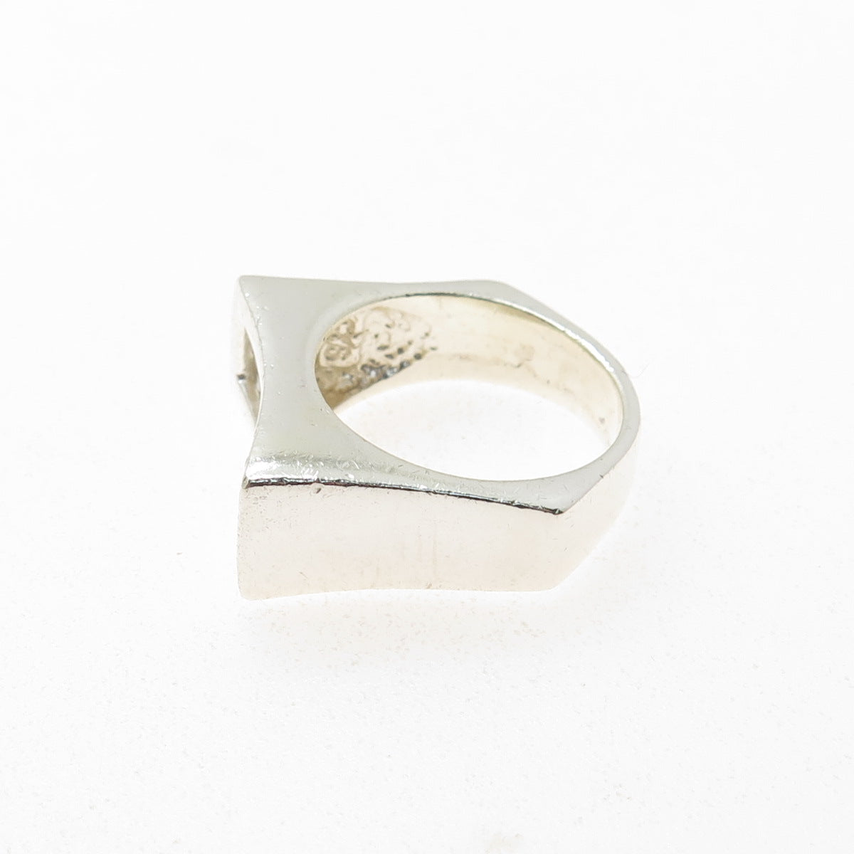 925 Sterling Silver Vintage Modernist Mesh Ring Size 8.25