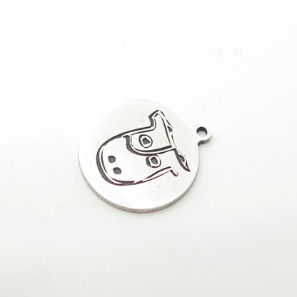 925 Sterling Silver USA Two In Town Cow Charm Pendant