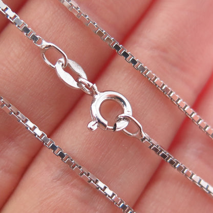 925 Sterling Silver Italy Box Chain Necklace 18"