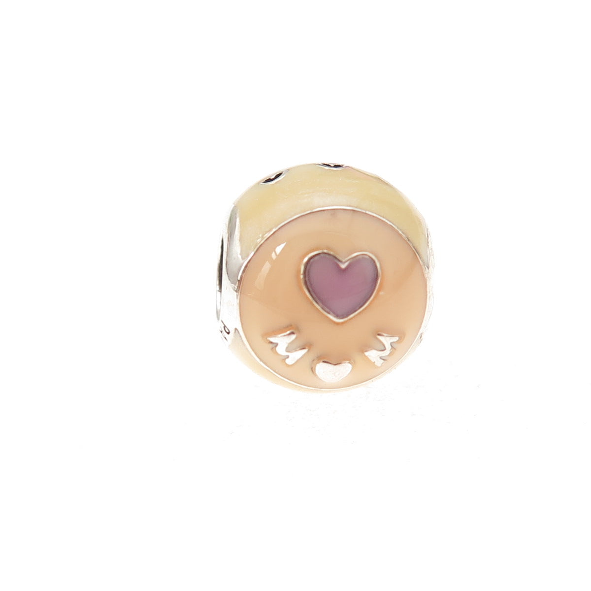 Pandora 925 Sterling Silver Enamel Love Mom Slide Bead Charm