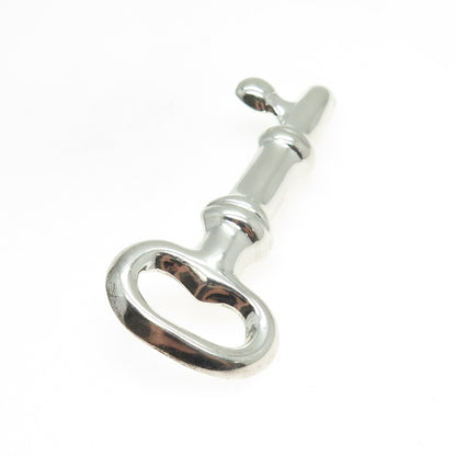 925 Sterling Silver Vintage Mexico Key Pin Brooch