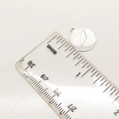 925 Sterling Silver USA Two In Town Fish Charm Pendant