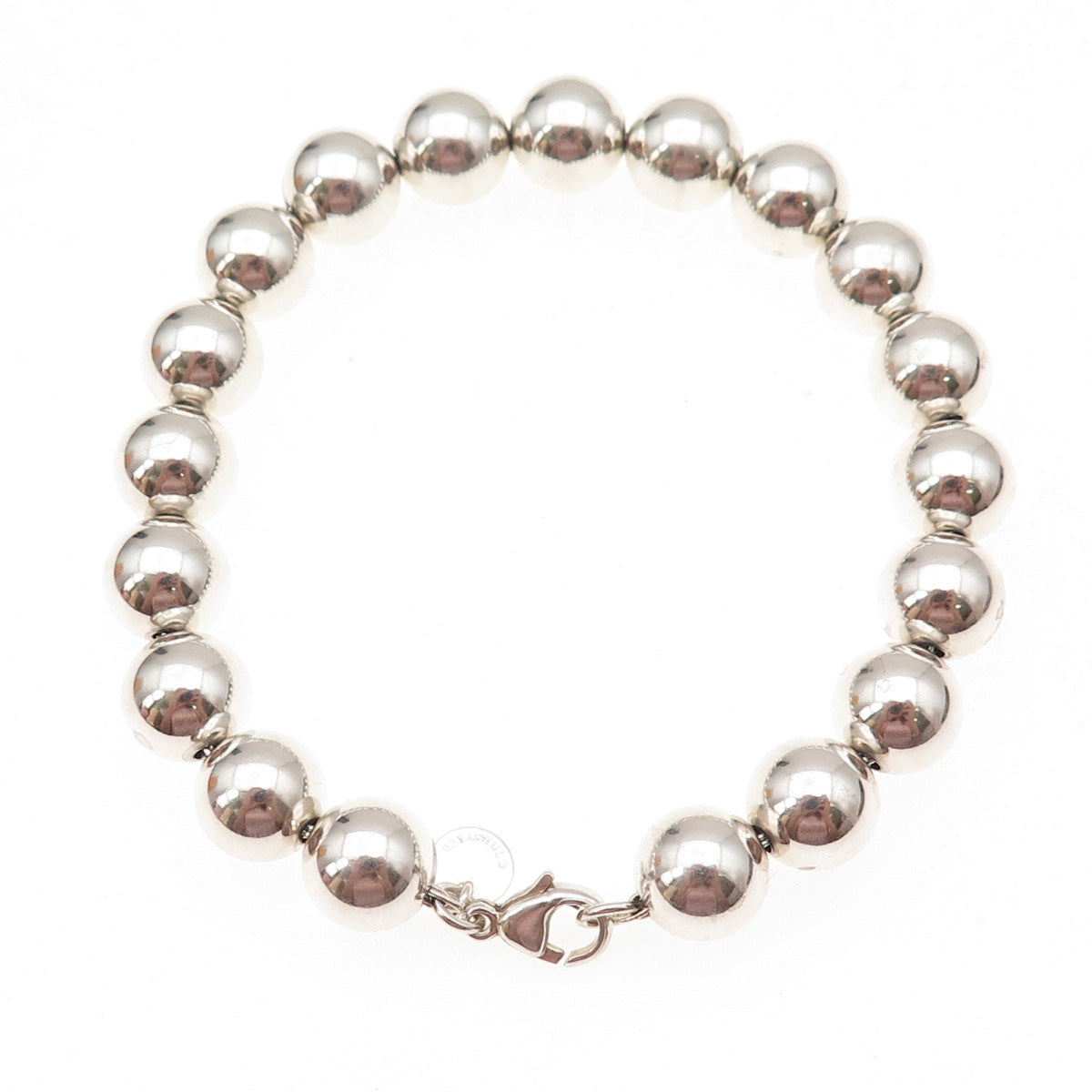 Tiffany & Co. 925 Sterling Silver Vintage HardWear Ball Beaded Bracelet 7.25"
