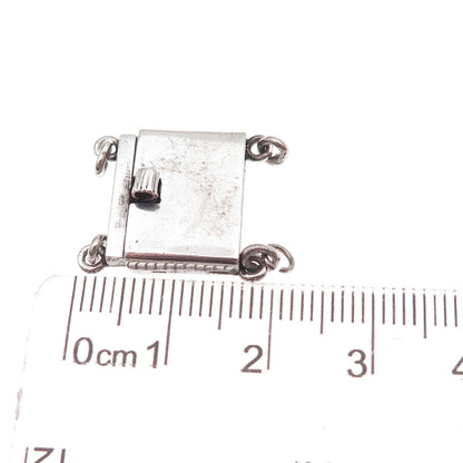 925 Sterling Silver Vintage Bracelet / Necklace Box Lock Clasp