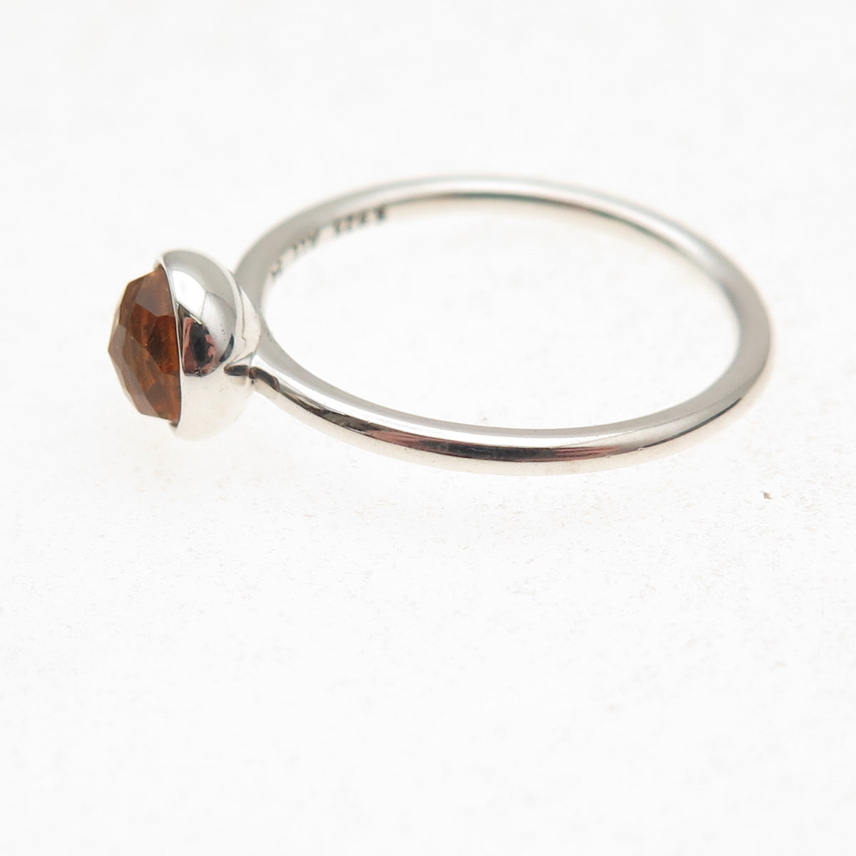 Pandora Sterling Silver Real Citrine November Birthstone Droplet Ring Size 6.75