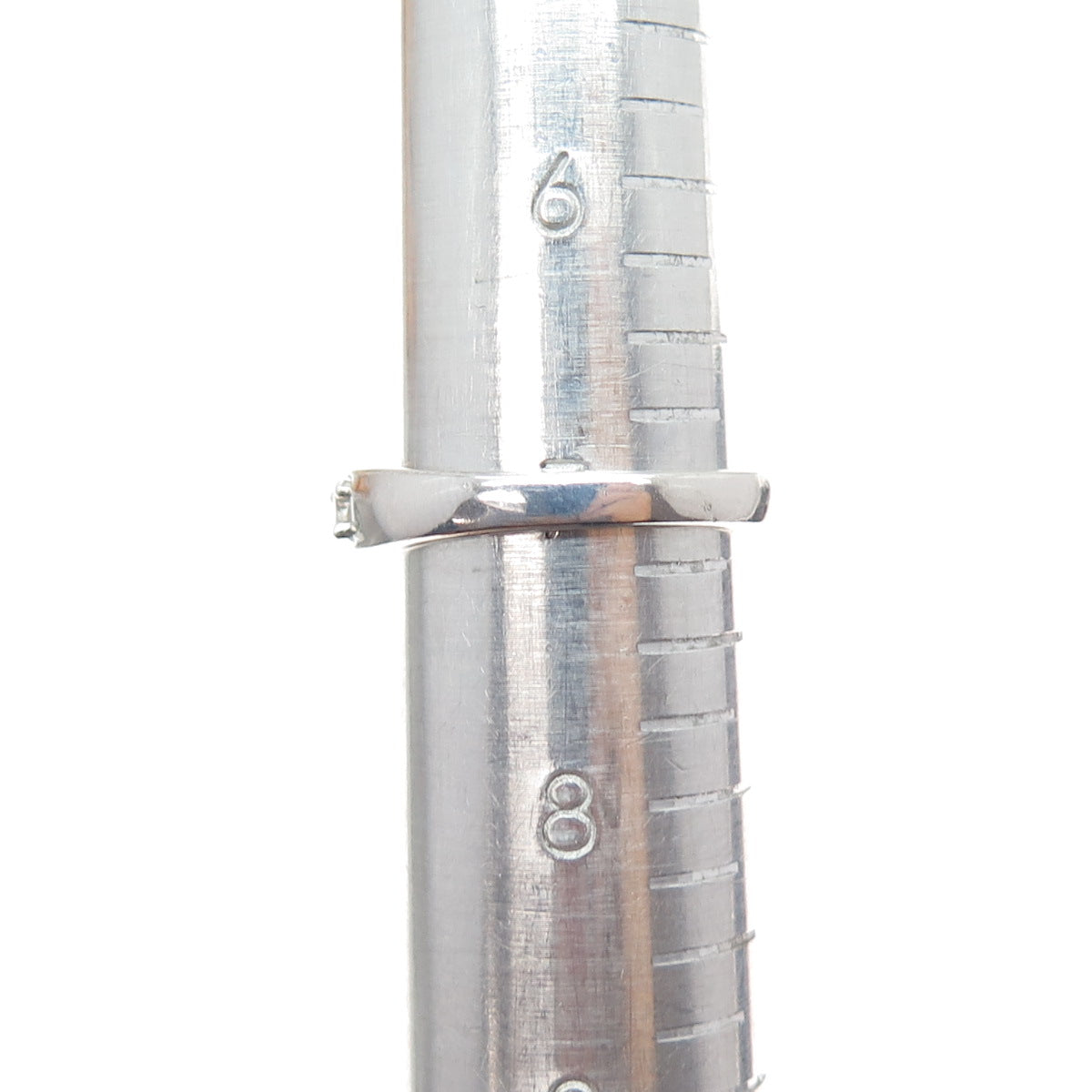 CHUCK CLEMENCY 925 Sterling Silver Real White Topaz Engagement Ring Size 7