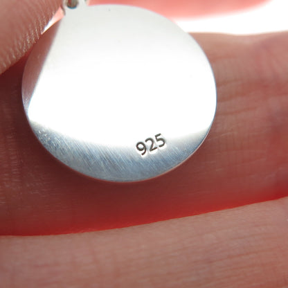 925 Sterling Silver Blue Enamel Man in The Moon Crescent Minimalist Pendant