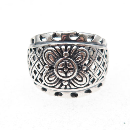 925 Sterling Silver Vintage Butterfly Oxidized Ring Size 8