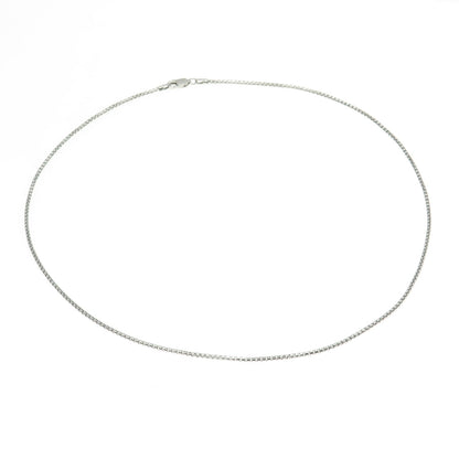 925 Sterling Silver Italy Round Box Chain Necklace 18"