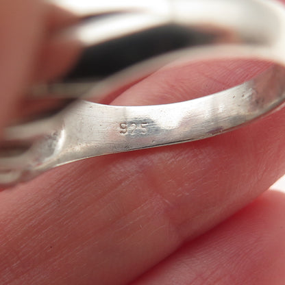 925 Sterling Silver Vintage Lab-Created Ruby & C Z Oxidized Ring Size 10