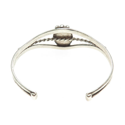 Old Pawn 925 Sterling Silver Vintage Kingman Turquoise Adjustable Bracelet 5.75"