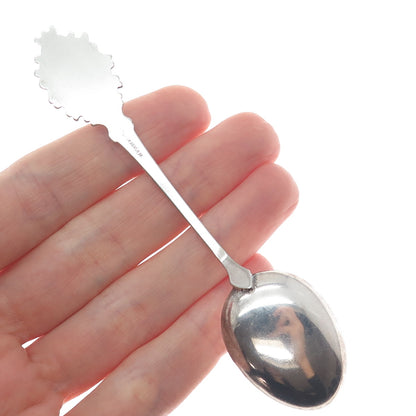 Silver Plated Vintage SF Germany Enamel Liechtenstein Coat of Arms Coffee Spoon