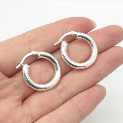 HAN 925 Sterling Silver Classic Hoop Earrings