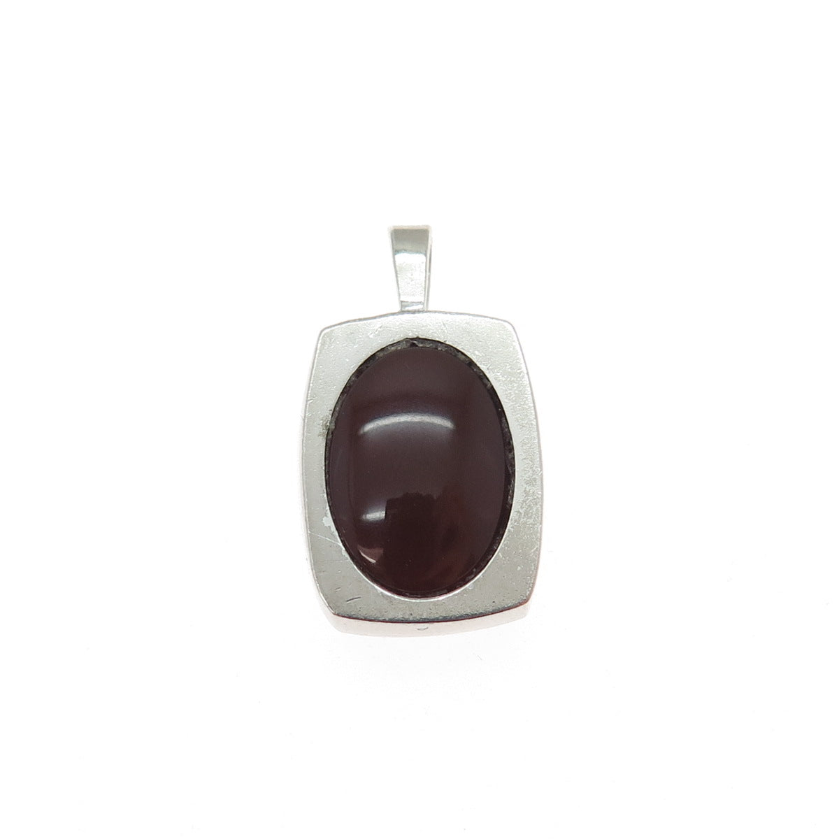 835 Silver Vintage European Real Carnelian Minimalist Charm Pendant