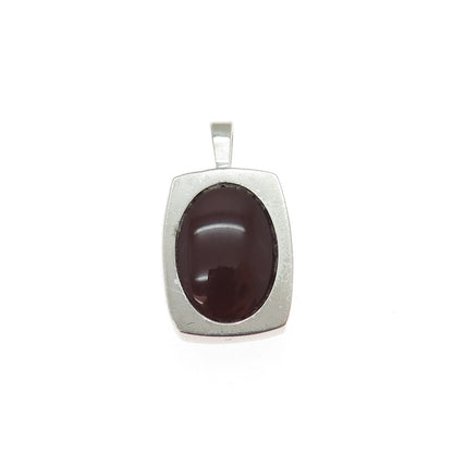 835 Silver Vintage European Real Carnelian Minimalist Charm Pendant