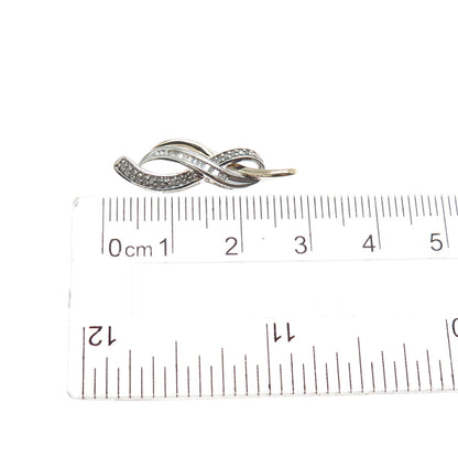 SUN 925 Sterling Silver 14K Gold Real Diamond Infinity Charm Pendant
