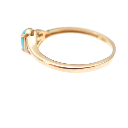 Chuck Clemency 925 Sterling Gold Plated Real Turquoise & Topaz Ring Size 8.25
