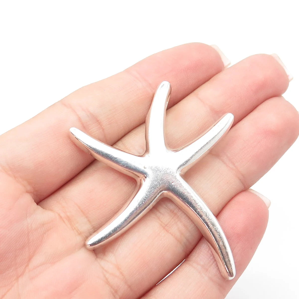 925 Sterling Silver Vintage Starfish Slide Pendant